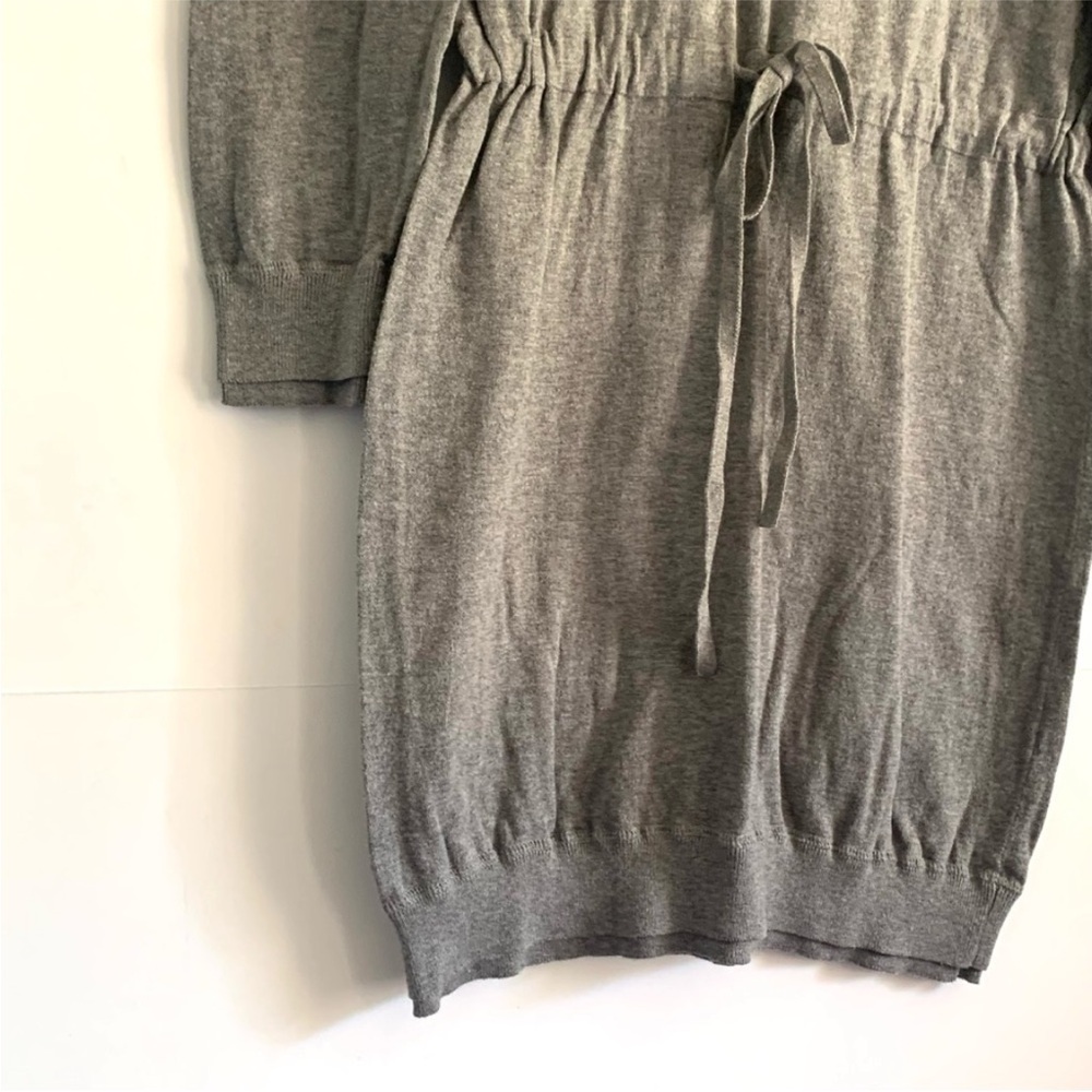 Norma Kamali Gray Sweater Sweatshirt Dress Cinched Waist Long Sleeves Small - Picture 5 of 12